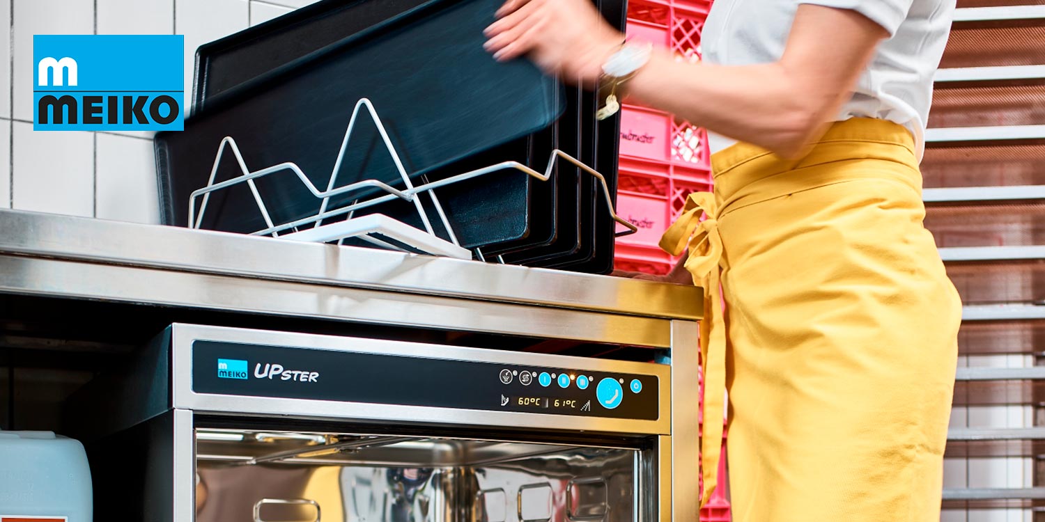 XD UPster from Meiko undercounter dishwasher with extra large washing capacity that washes bakery trays