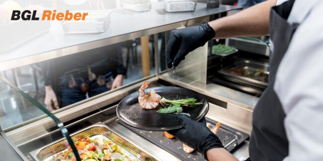 Front cooking with fire suppression